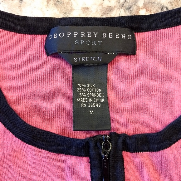 Women's Geoffrey Beene Pink & Black Cardigan Sweater Size Medium - Picture 3 of 8